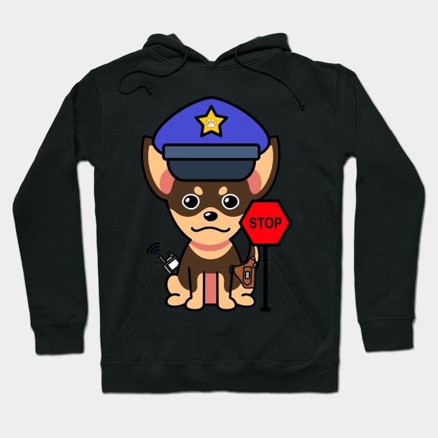 Cute small dog is a police Hoodie by Pet Station